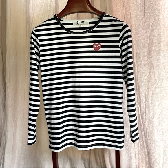 Comme des Garcons PLAY Black and White Striped Top - Picture 1 of 5